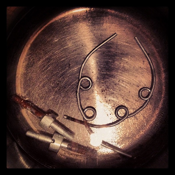 Before removing rust from Dia Compe bmx brake bolts with vinegar