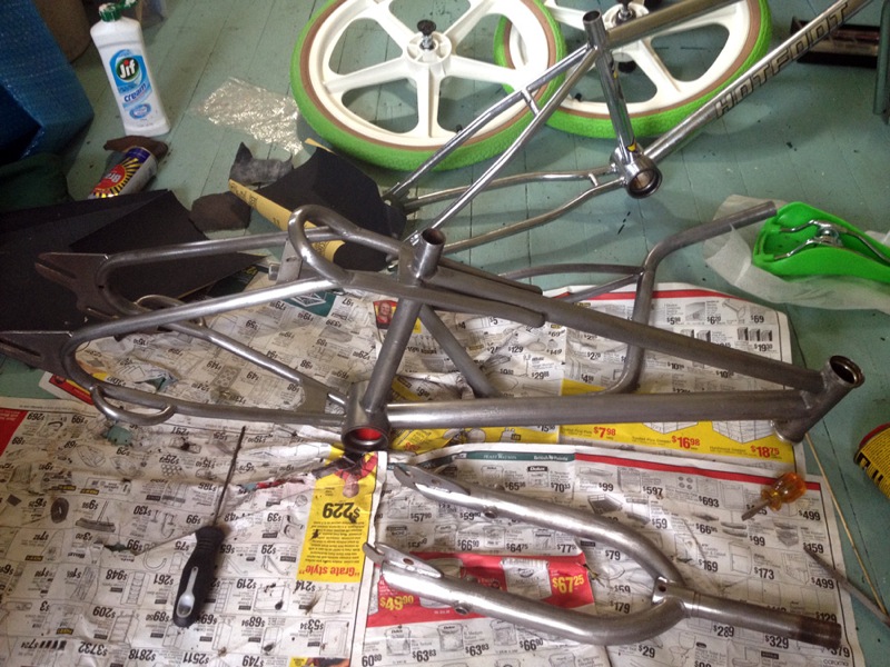 Healing Freestyler frame bare steel before powder coat