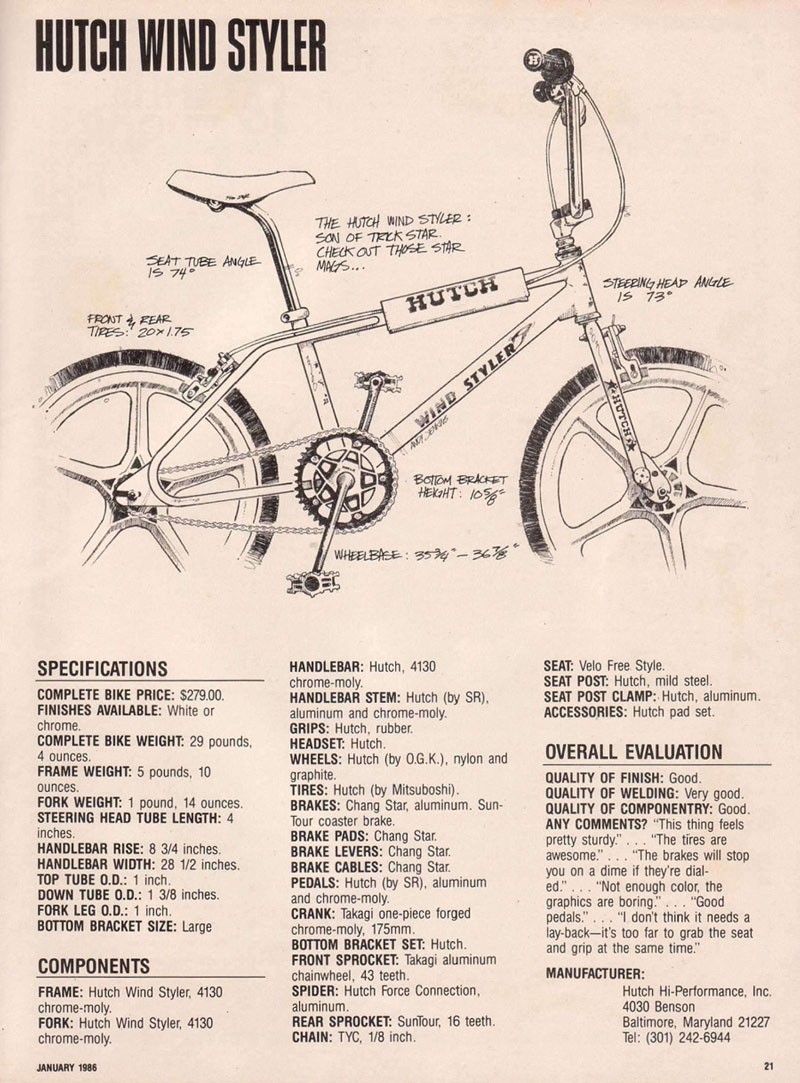 Hutch Wind Styler review January 1986 Freestylin' magazine