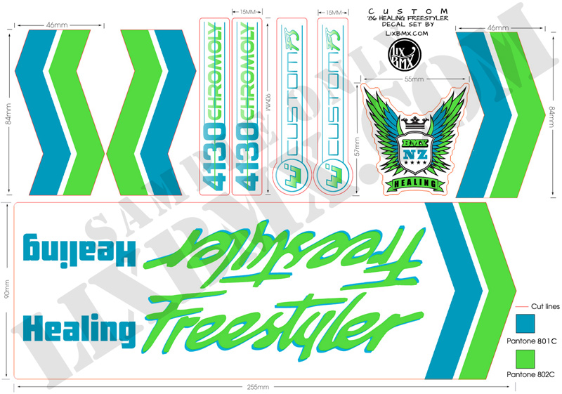 Healing Freestyler custom decal set by LixBMX