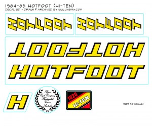 84-85 Hotfoot Hi-Ten decalset