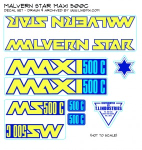 Malvern Star Maxi 500c decals