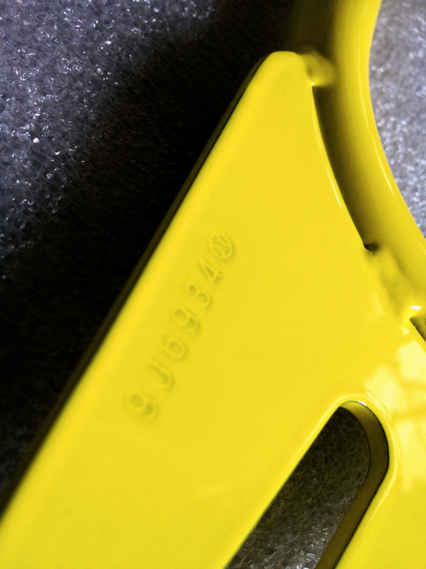 1979 Koizumi Madison Taipan - Fresh Super Yellow gloss powder coat, baseball serial detail