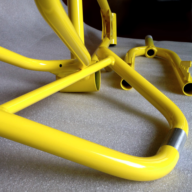 1979 Koizumi Madison Taipan and Race Inc handlebars in fresh Super Yellow gloss powder coat