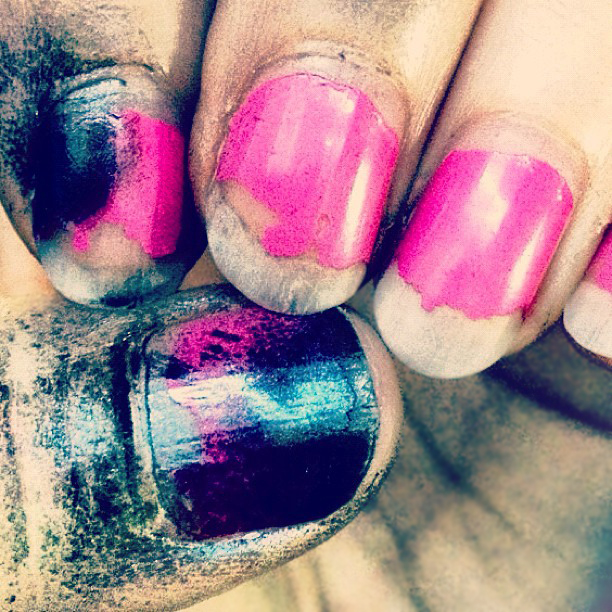 Bike building fingernails...