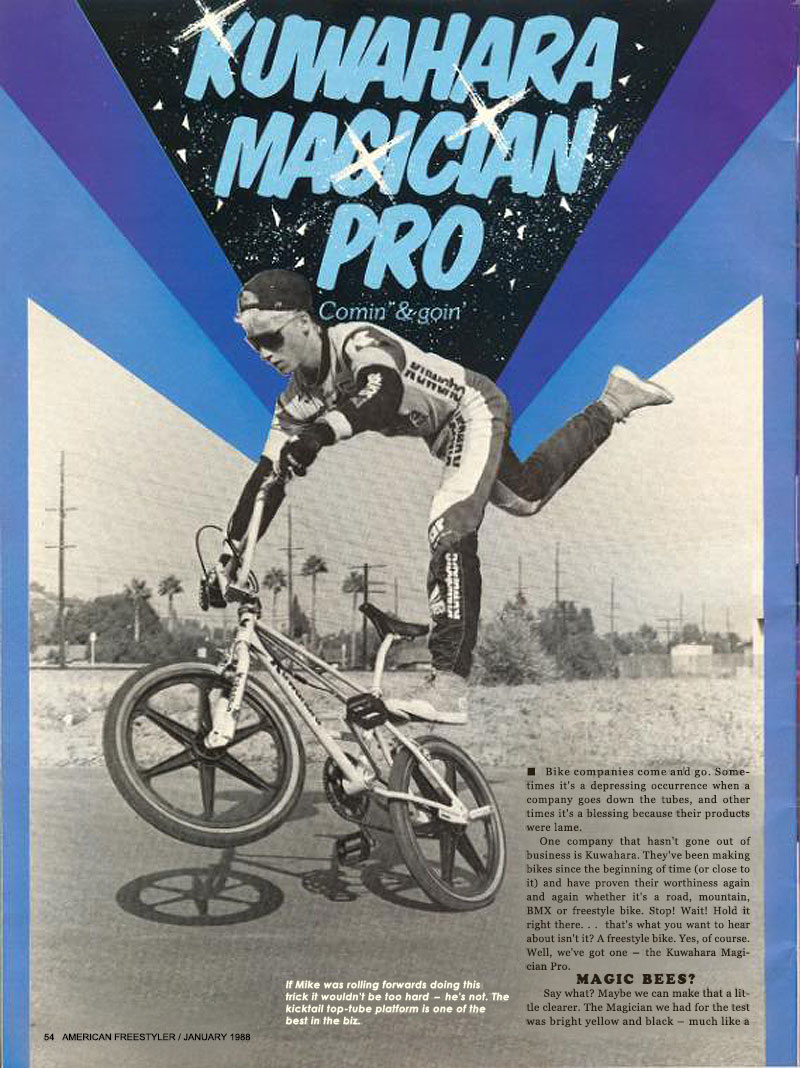 American Freestyler Magazine, Jan 1988 - Kuwahara Magician Pro road test