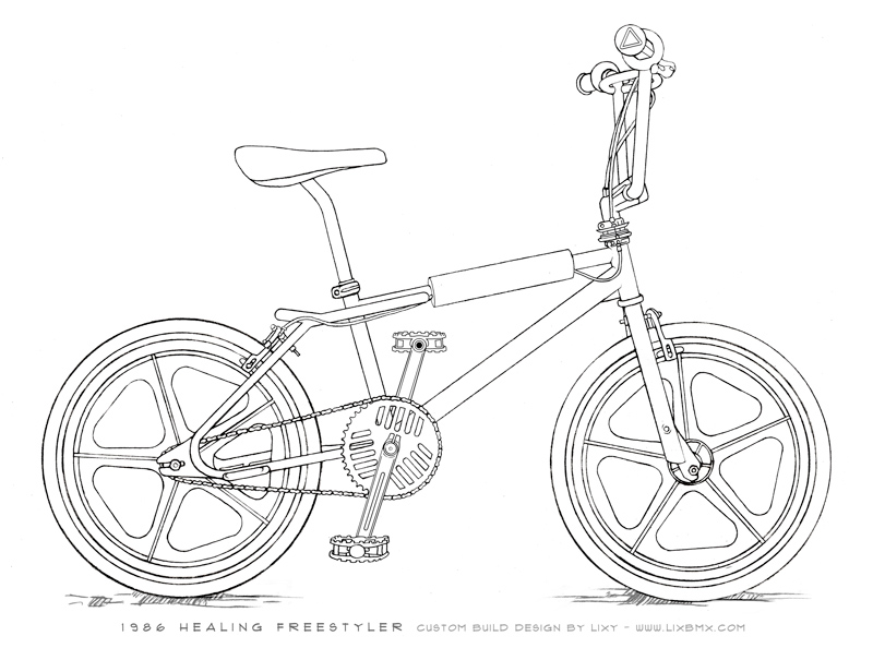 1986 Healing Freestyler custom build sketch by LixBMX