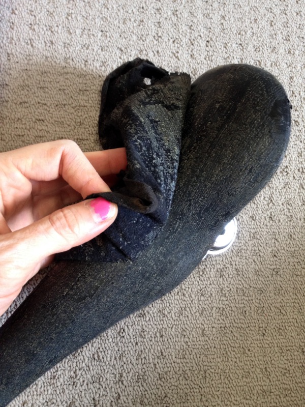 Peeling old suede cover from seat — step 6