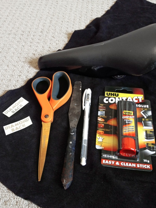 Re-covering supplies laid out — step 12