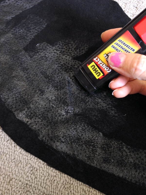 Applying contact adhesive to suede — step 15