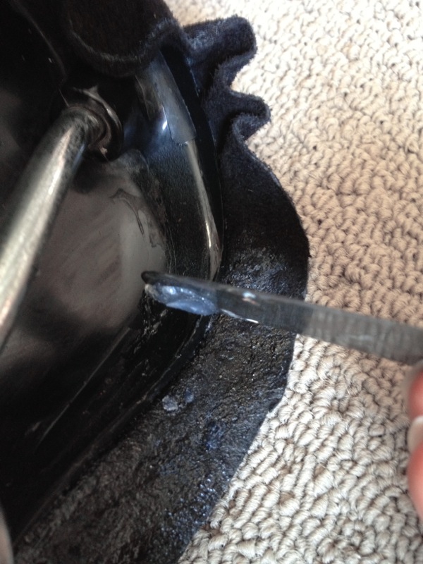 Gluing suede underside — step 26