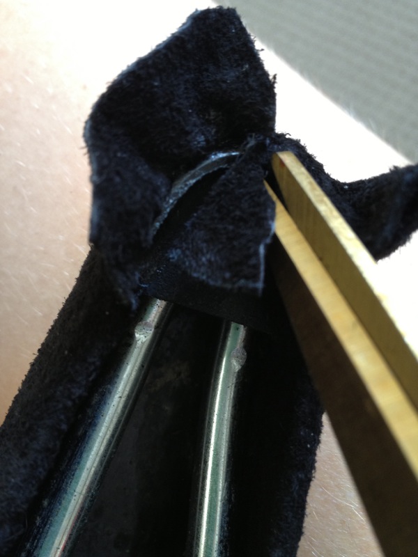 Trimming excess suede — step 30