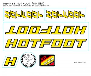 84-85 Hotfoot Hi-Ten decalset